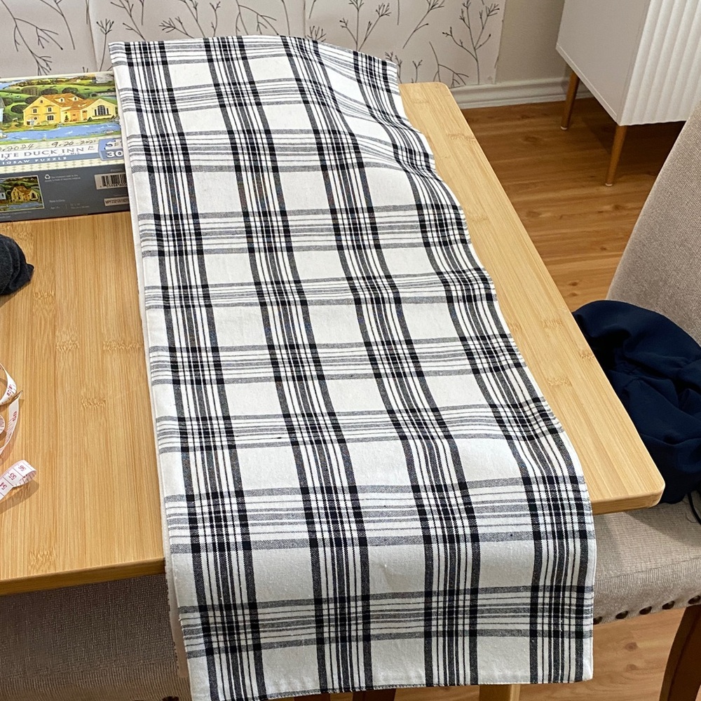 Hobby Lobby Black and White Checkered Table Runner